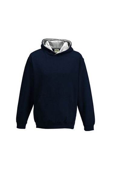 Awdis Childrens/Kids Varsity Hoodie - New French Navy/Heather Grey