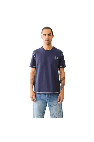 True Religion Mens Horseshoe T-Shirt - Dress Blue