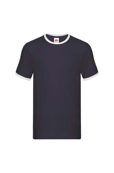 Fruit of the Loom Ringer T-Shirt - Navy/White