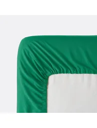 شرشف سرير قطن مغسول سادة بحواف مطاطية بإرتفاع 30سم - 7