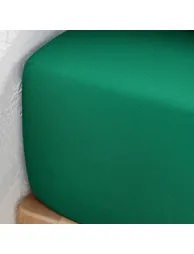 شرشف سرير قطن مغسول سادة بحواف مطاطية بإرتفاع 30سم - 3