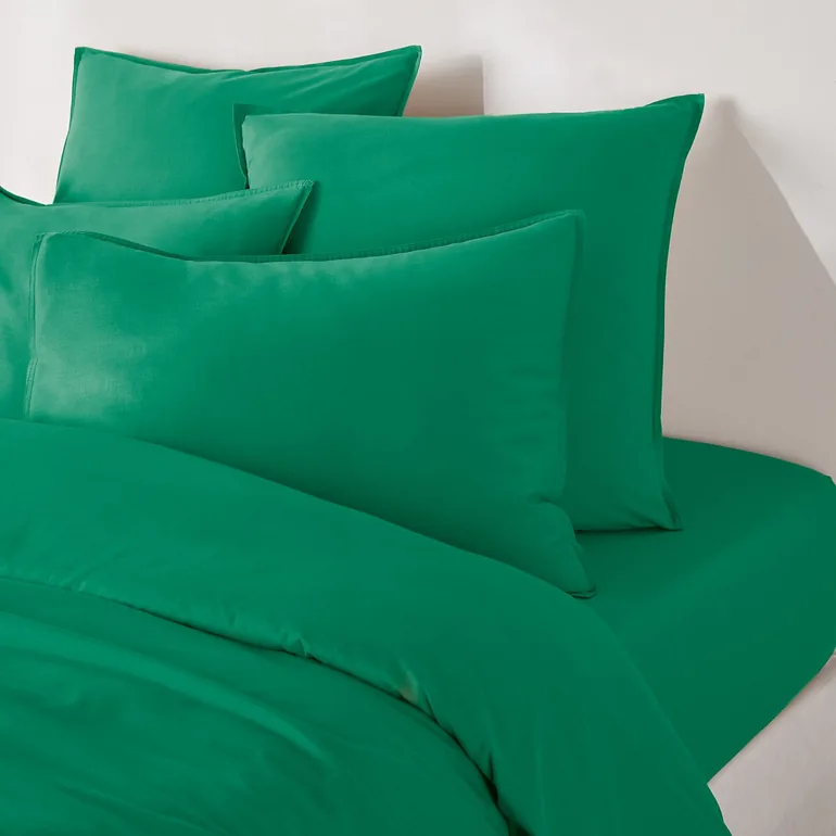 شرشف سرير قطن مغسول سادة بحواف مطاطية بإرتفاع 30سم - 5