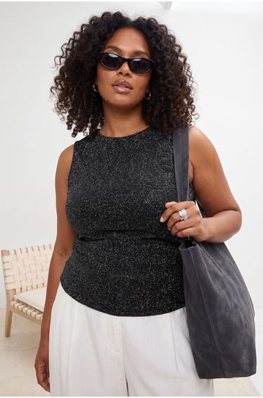 Plus Size Blouse - Black - Fitted