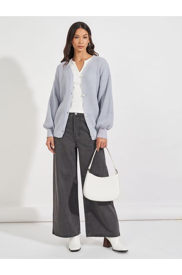 Oversized Longline Buttoned Cardigan
