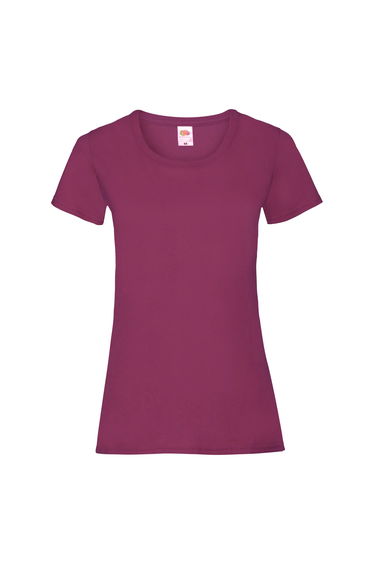 Fruit Of The Loom Ladies/Womens Lady-Fit Valueweight Short Sleeve T-Shirt - Burgundy