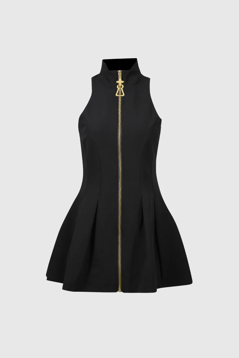 Deborah Sleeveless Zipper Mini Dress - 4