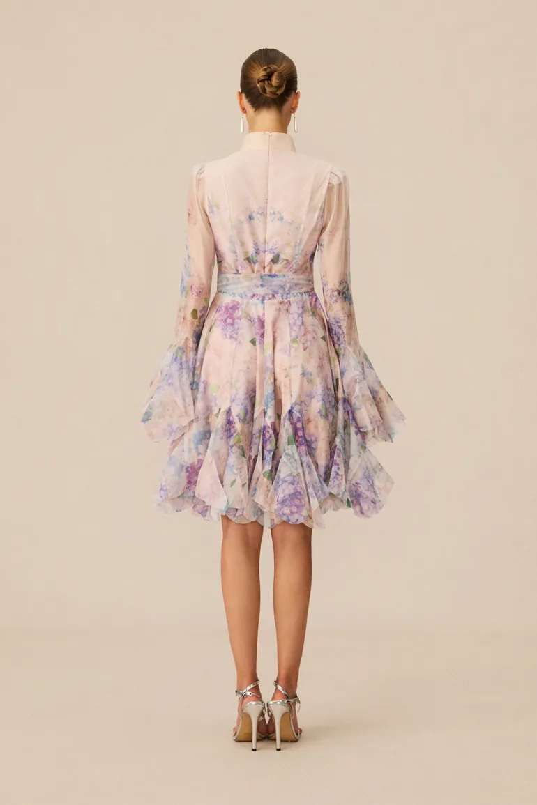 Lana Floral Print Flared Mini Dress - 5