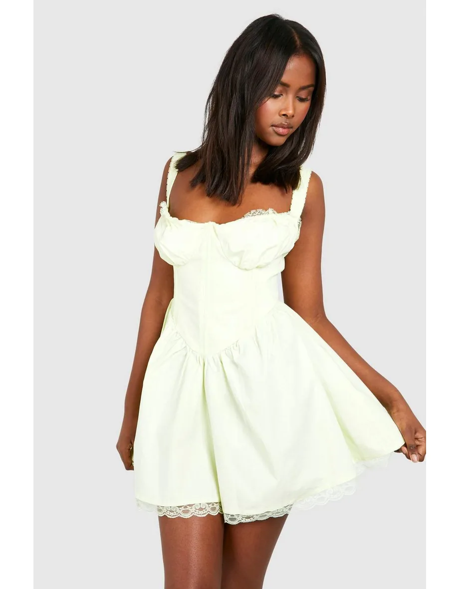 Shop Strappy Milkmaid Mini Dress - lemon Online in Libya