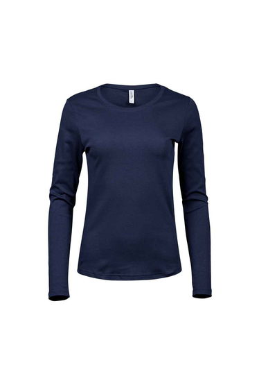 Tee Jays Womens/Ladies Interlock Long-Sleeved T-Shirt - Navy