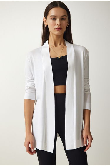 Women's Ecru Oversize Knitted Jacket Cardigan