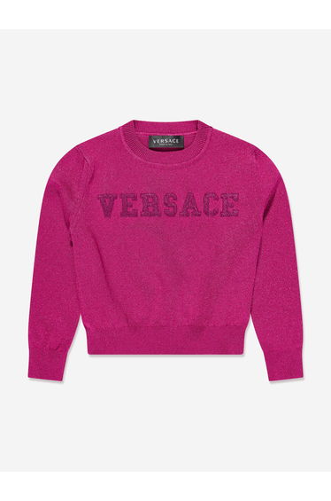 Girls Logo Knitted Sweater in Pink