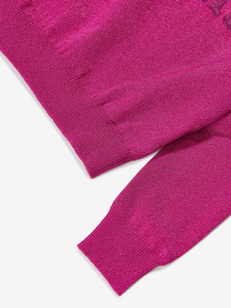 Girls Logo Knitted Sweater in Pink - 3