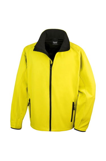 Result Core Mens Printable Soft Shell Jacket - Yellow/Black