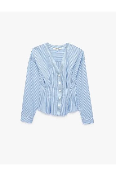Pleated Striped Shirt