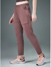 Women Solid 4-Way Stretch Relaxed Fit Joggers - 1