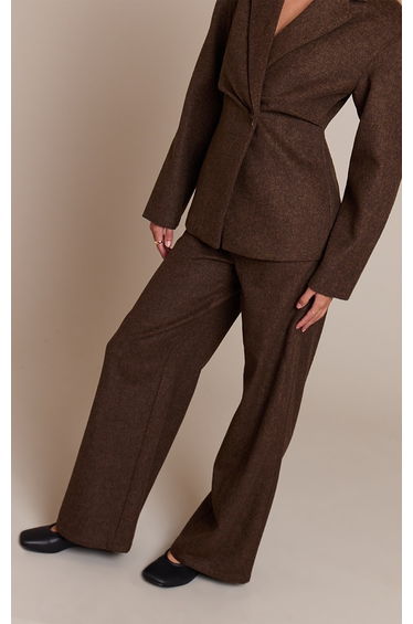 Dark Brown Brushed Pinstripe Trouser product thumbnail 2