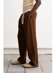 GIESTO Relaxed Fit Drawstring Waist Straight Leg Pants - 3