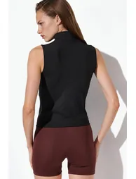 Fitted Turtleneck Sleeveless Active Top - 4