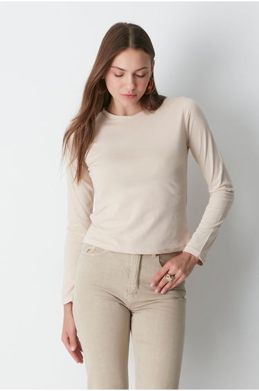Crew Neck Long Sleeve 2-Piece Basic Top product thumbnail 4