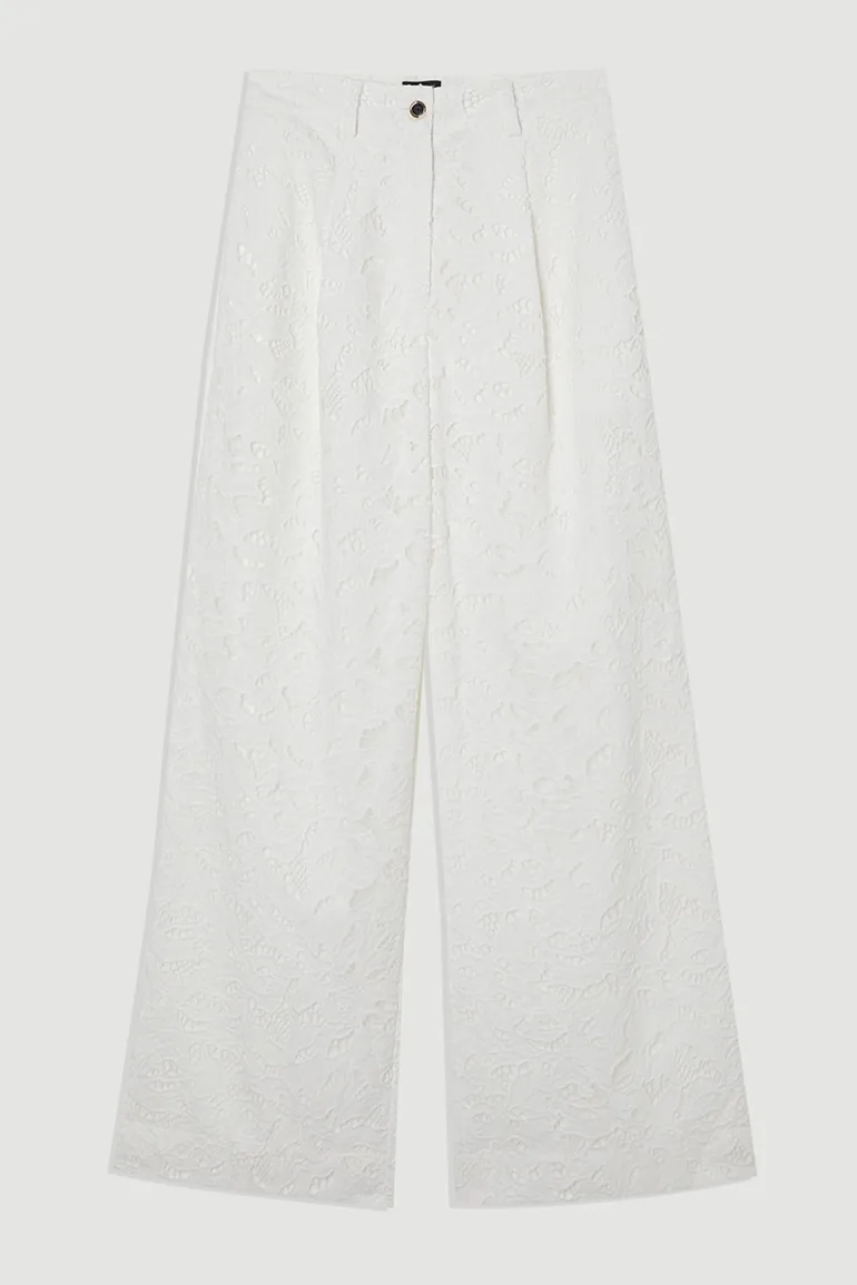 Cutwork Woven Straight Leg Trouser - 3
