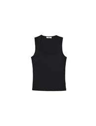 Square Neck Bodycon Standard Tank Top - BLACK - 6