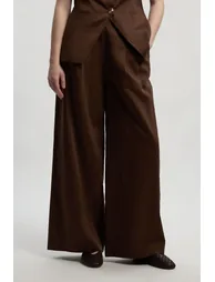 Tailored Linen Wide Leg Trouser - 2