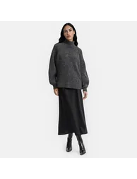 Ribbed Loose-Fit High Neck Jumper/Sweater