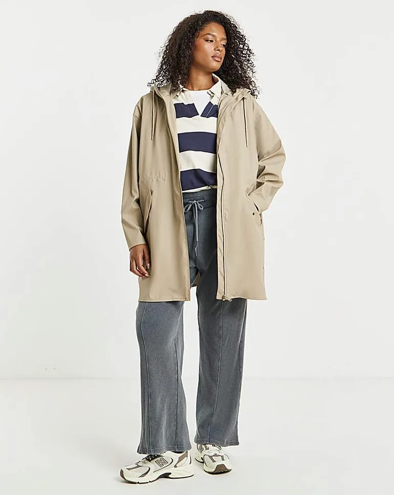 Neutral Longline Coated Raincoat