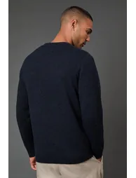 Navy Soft Crew Neck Jumper - 2