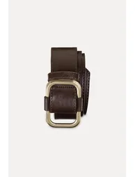 Leather Belt With Square Buckle - 1