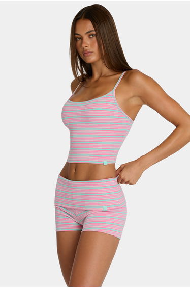 Brushed Jersey Mini Shorts in Multi Stripe product thumbnail 3