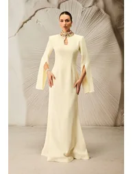 Mariana Cape Sleeve Keyhole Maxi Dress - 2