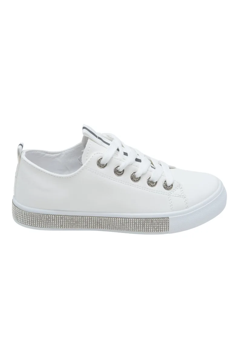 Lemonade Crystal Deluxe Trim Trainers Silver