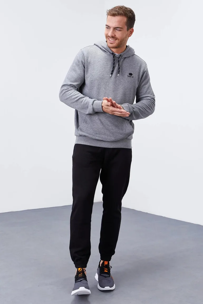TOMMY Men's Solid Hooded Sweatshirt With Pocket - 5