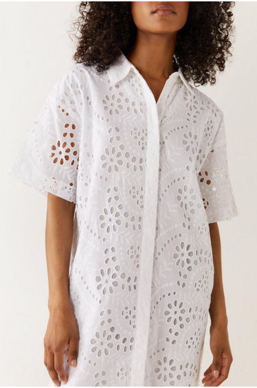 Broderie Mini Shirt Dress product thumbnail 2