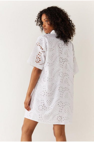 Broderie Mini Shirt Dress product thumbnail 4
