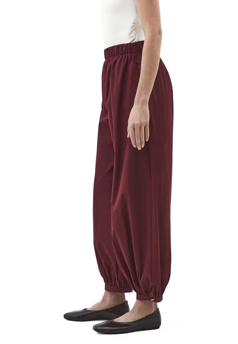 High Waist Long Trousers - WINDSOR WINE - 2