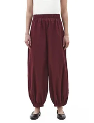 High Waist Long Trousers - WINDSOR WINE - 1