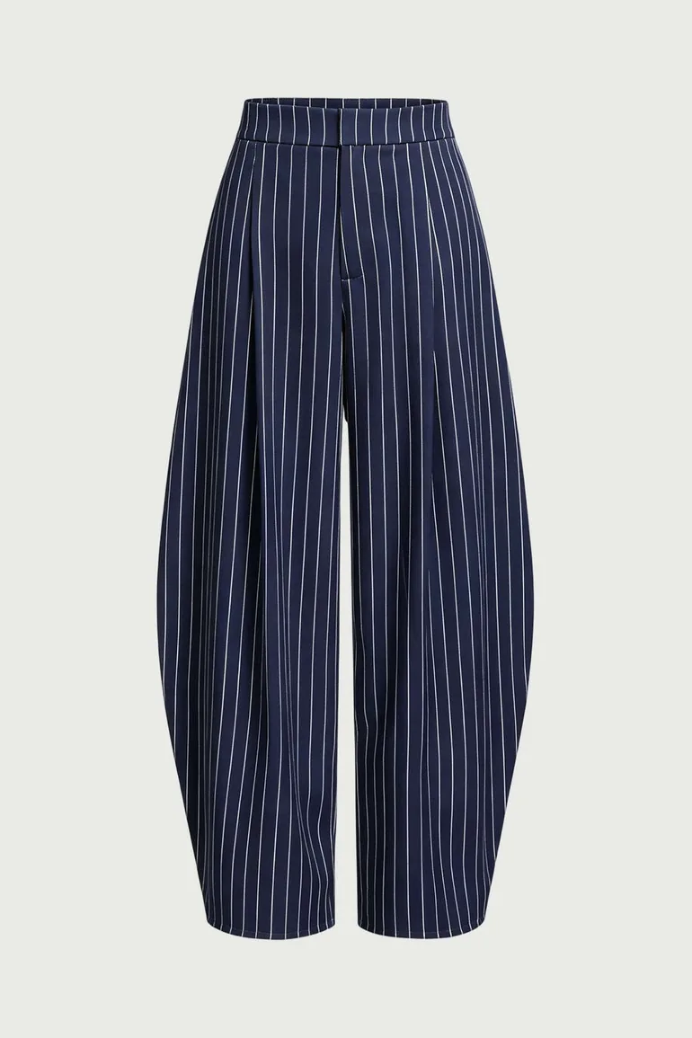 Stripes Print High Waist Pants