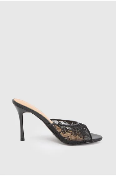 Lace Peep Toe Mule