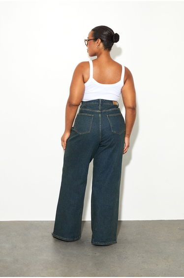 The Plus High Waist Straight Leg Jean - dark vintage wash product thumbnail 3