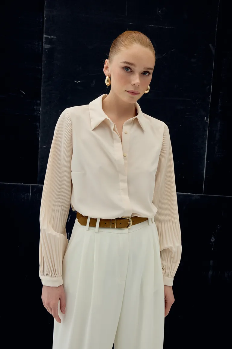 Pleated Sleeve Shirt