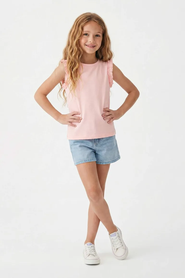 Lilac-Powder-Mint 3-Piece Girls' Knitted Undershirt - 11