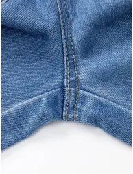 Girls' Denim Pants with Bow Pockets - 4