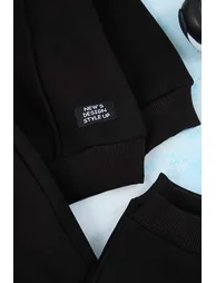 Black Plain Knitted Bottom - Top Set - 1