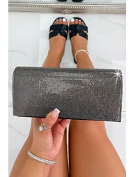 Lemonade Crystal Sparkle Clutch Bag Black - 2