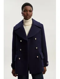 Wool Patch Pocket Tailored Short Coat - 1