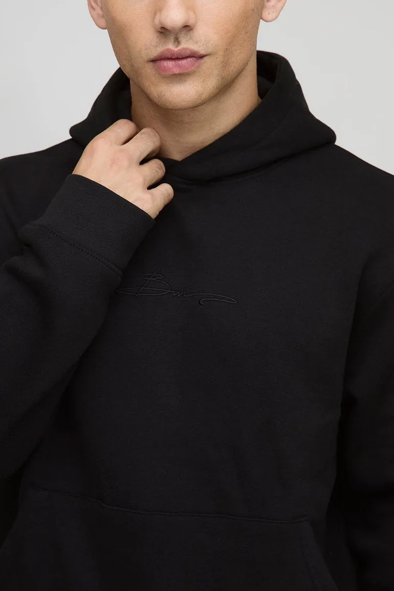 Basic BM Signature Regular Fit Over the Head Hoodie - black - 2