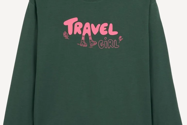 Graphic Print Long Sleeve T-Shirt - 1