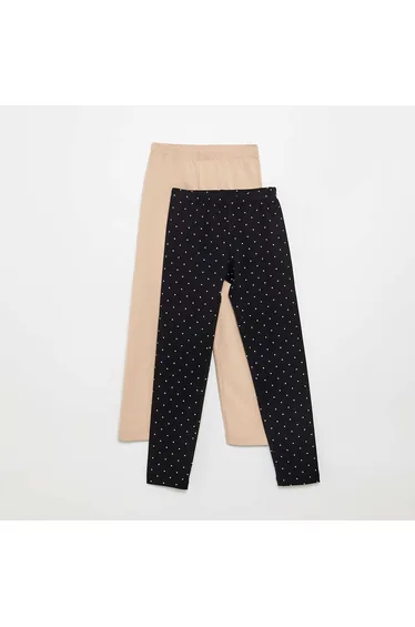 Pack of 2 Long Leggings BLACK